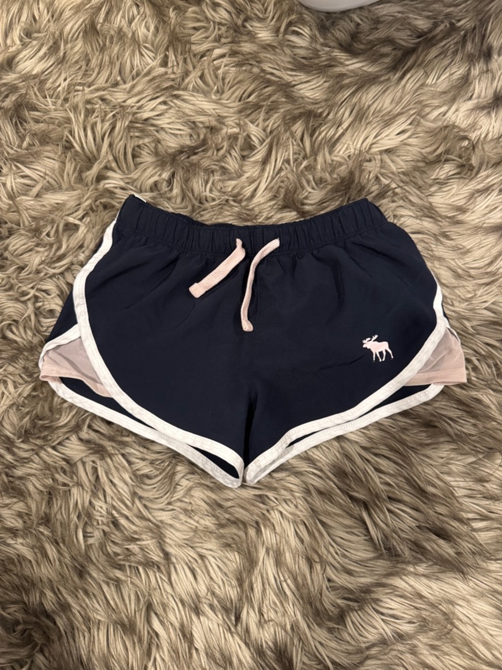 abercrombie kids Navy and Light Pink Athletic Shorts with built in underwear!